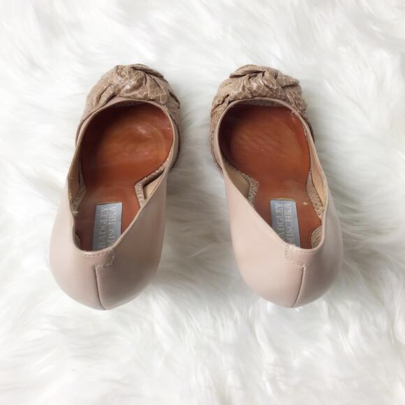 Badgely Mischka Taban Snakeskin beige tan high heel Size 8 - Picture 8 of 9